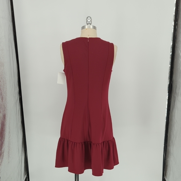 00137 Gap Ruffle Hem Dress Red Size 8 preppy Business casual party cocktail - Picture 2 of 5